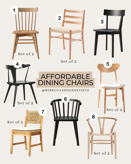 Affordable dining chairs ✨ Some come as a set of 2, and they are all less than $200! 

#LTKfamily #LTKfindsunder100 #LTKhome