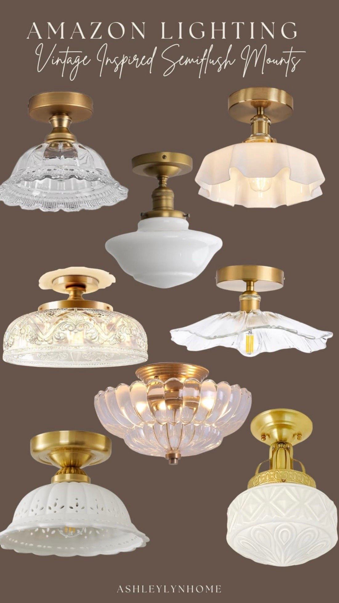 Vintage inspired semiflush mount Amazon lighting

#LTKHome