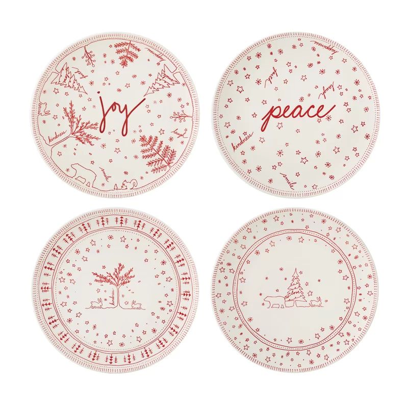 ED Ellen DeGeneres Crafted by Royal Doulton Holiday Accent 8" Dessert Plate Set (Set of 4) | Wayfair North America