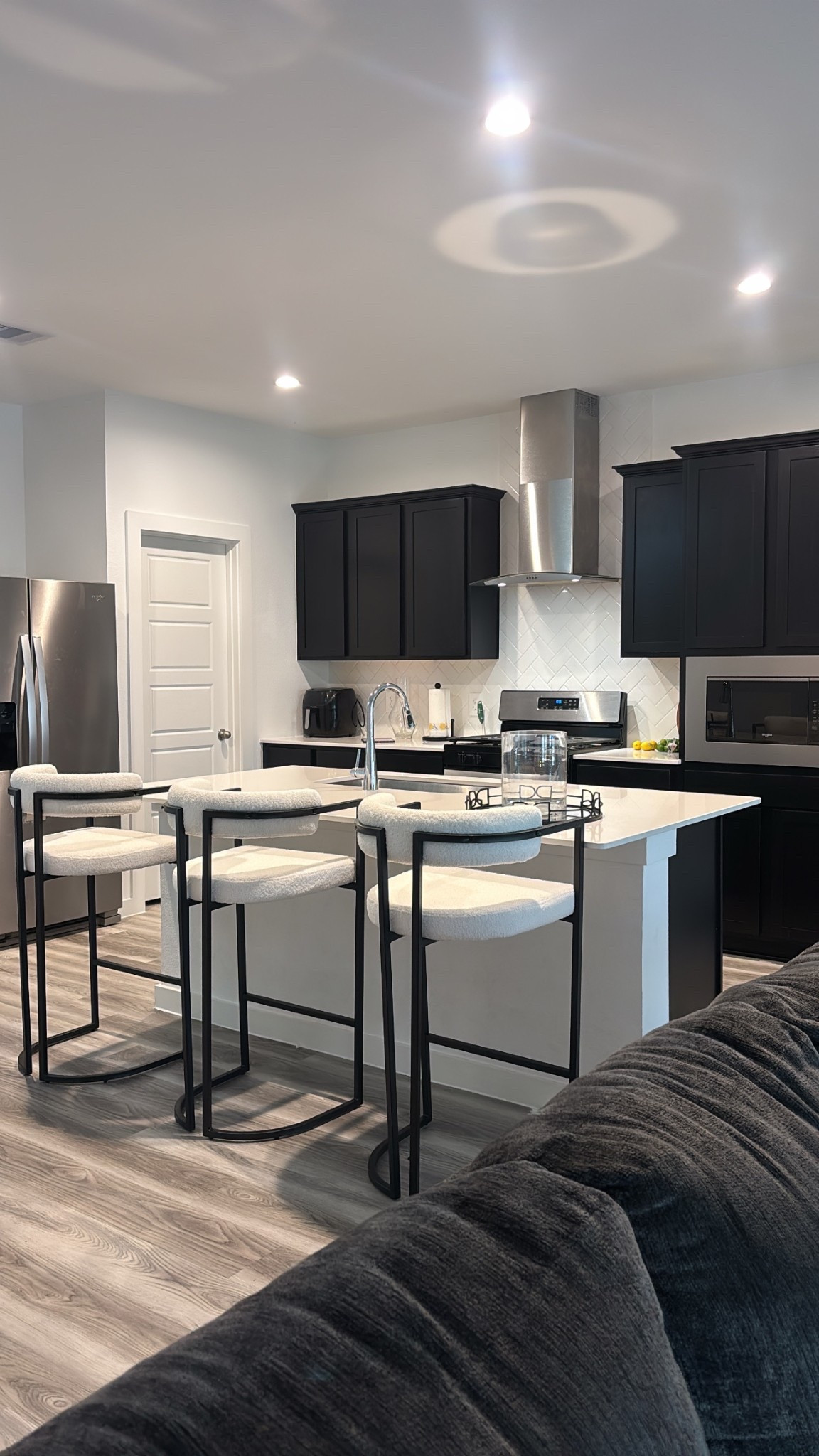 Luxury Upholstered Barstools 30 Inch 
White Seat Black Base

#LTKSaleAlert #LTKFindsUnder100 #LTKHome