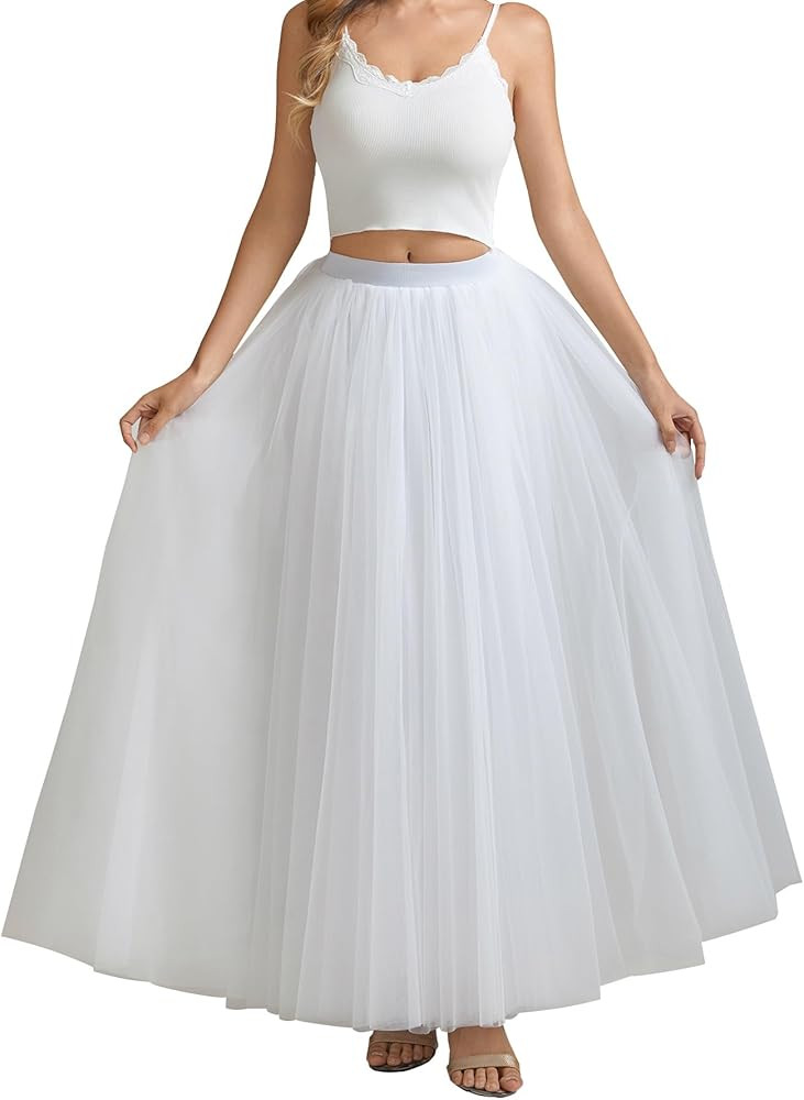 A line Tulle Skirt Long Maxi for Party Prom | Amazon (US)