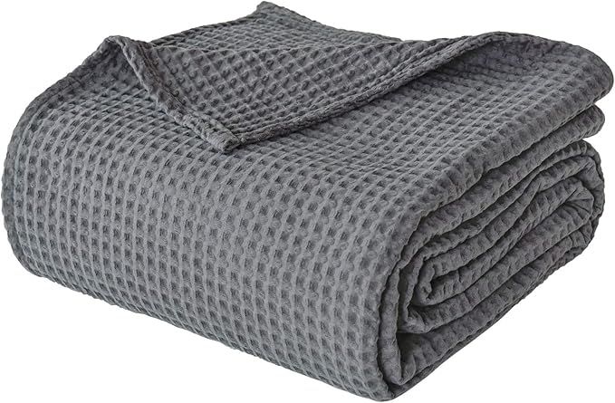 PHF 100% Cotton Waffle Weave Blanket Queen Size 90" x 90" for Home Decorations - Soft Comfortable... | Amazon (US)