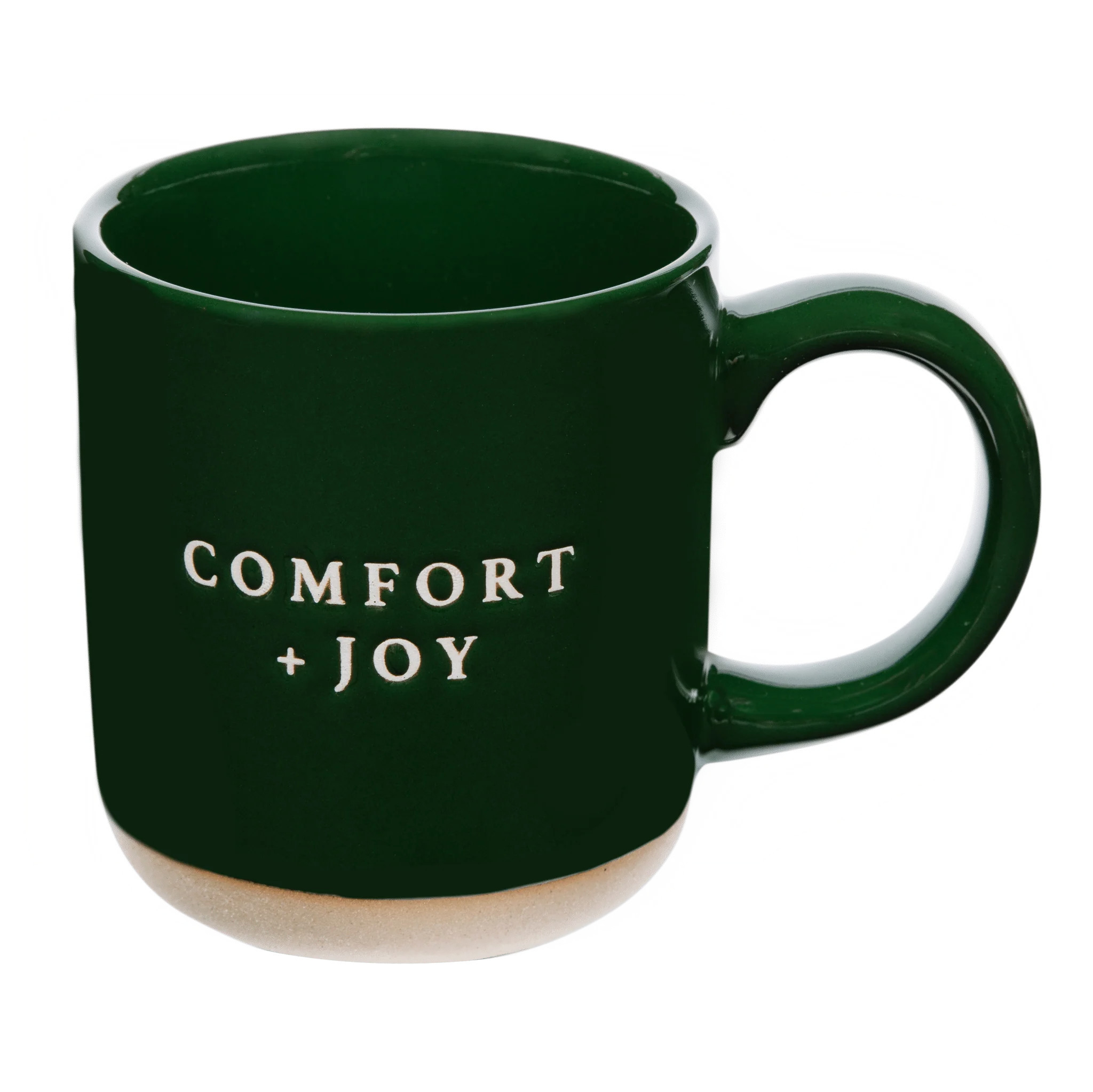 Comfort and Joy 14oz. Green Stoneware Coffee Mug | Sweet Water Decor, LLC