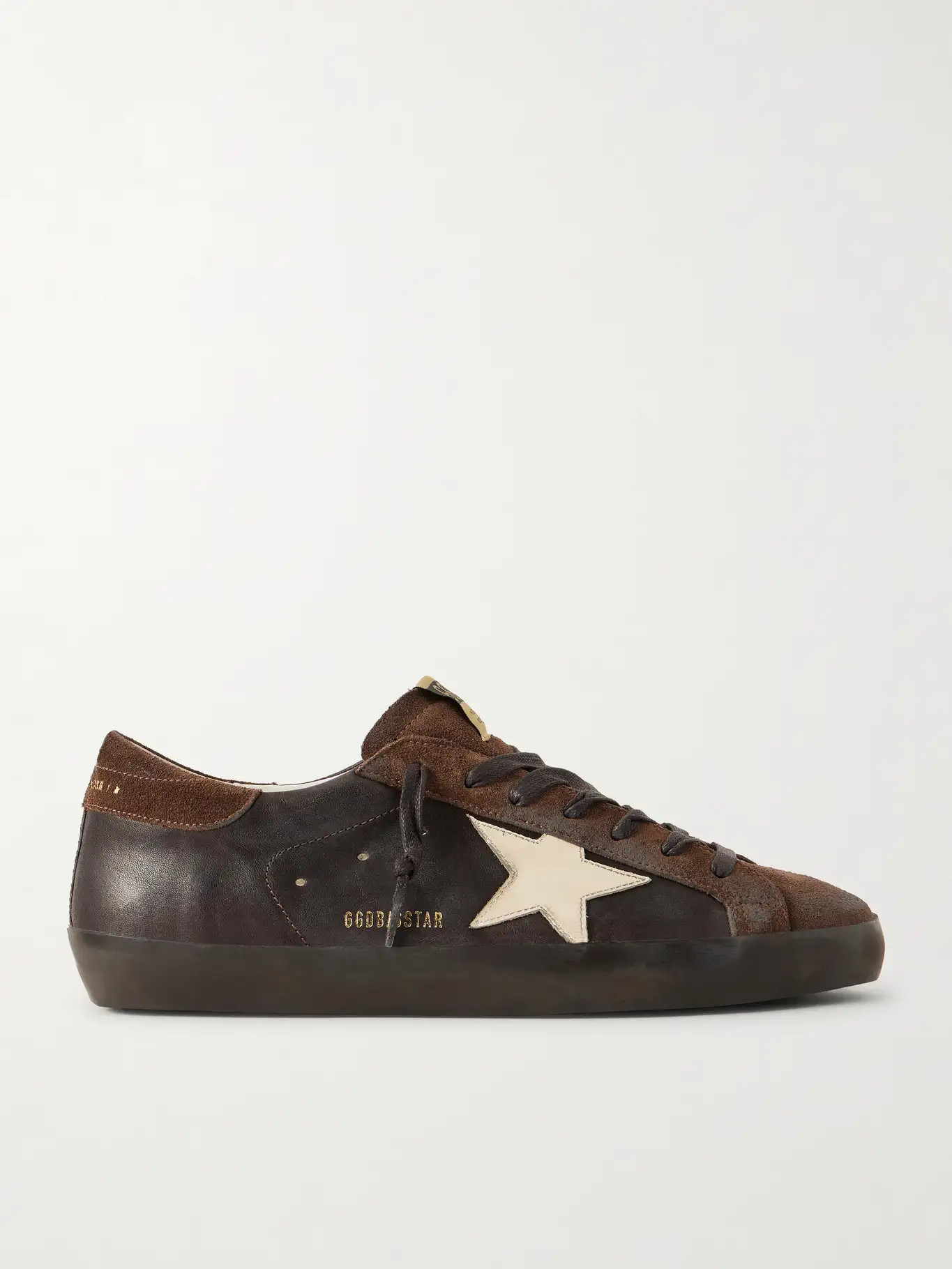 Super-Star Distressed Suede-Trimmed Leather Sneakers | Mr Porter (US & CA)