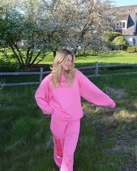 Comfy and pink what is not to love 💕 

Pink matching sweat sets - pink sweatshirt - summer loungewear - spring loungewear - matching set - summer outfits - casual summer outfits 

#LTKSeasonal #LTKStyleTip