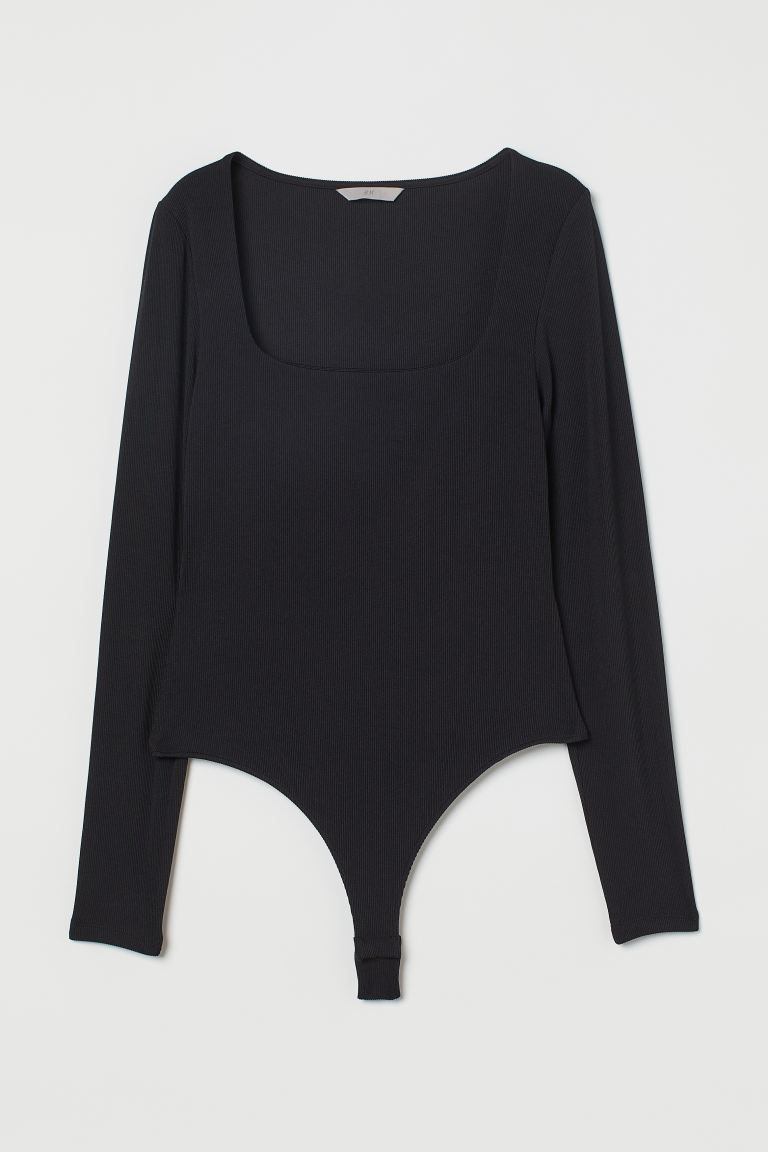 Ribbed Thong Bodysuit | H&M (US)