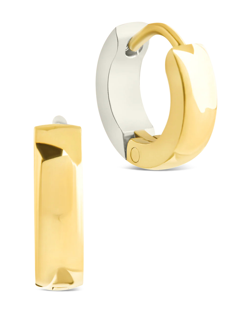 Francisca Dual Tone Thick Micro Hoops | Sterling Forever