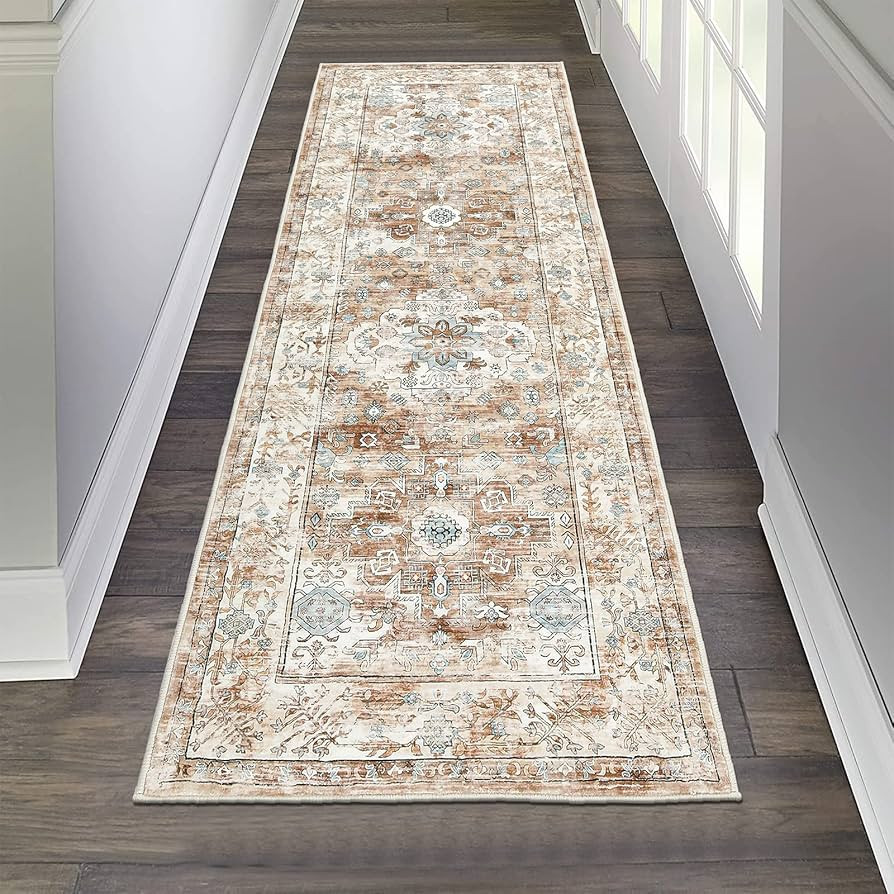 Pauwer Hallway Runner Rug 2'x6', Boho Washable Runner Rugs with Rubber Backing, Non Slip Carpet R... | Amazon (US)
