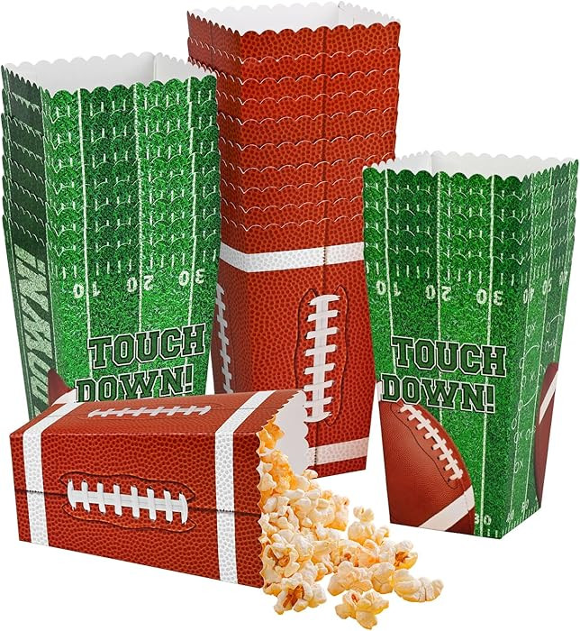 Gatherfun Football Party Supplies Kit for 24 - Popcorn Boxes，Popcorn Buckets for Birthday, Tail... | Amazon (US)