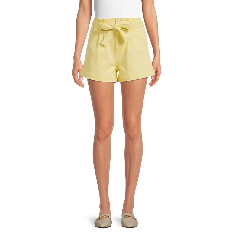 No Boundaries Juniors' Two Button Paper Bag Shorts | Walmart (US)