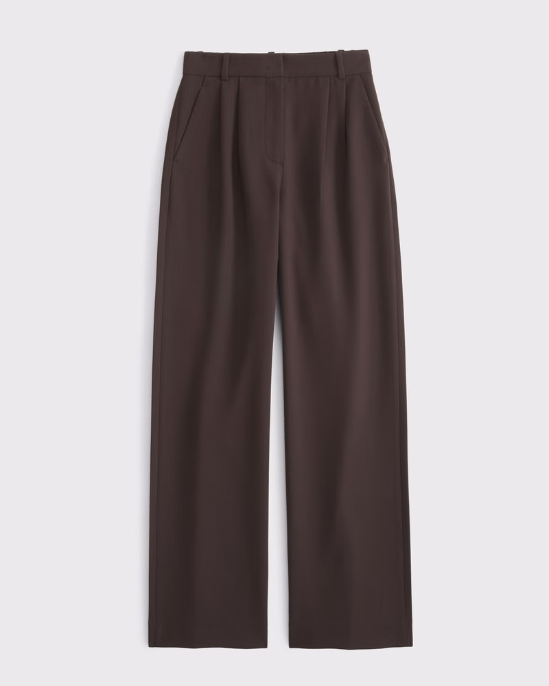 Women's Curve Love A&F Sloane Tailored Wide Leg Pant | Women's Bottoms | Abercrombie.com | Abercrombie & Fitch (US)