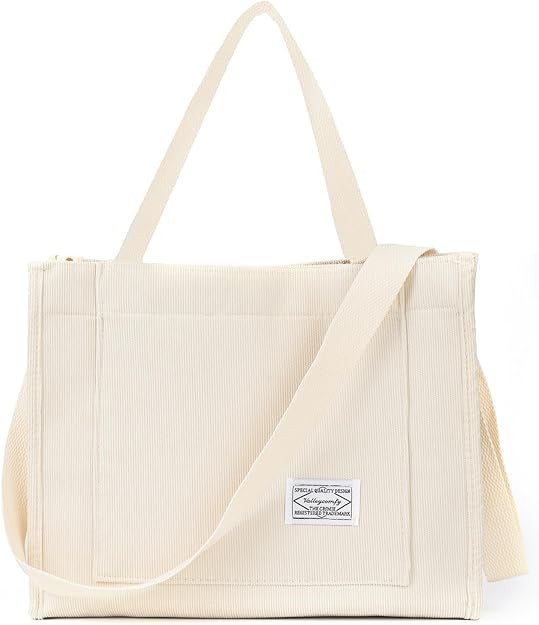 Corduroy Tote Bag for Women Travel Crossbody Bag Purse Women Shoulder Bags Work Handbags Everyday... | Amazon (US)