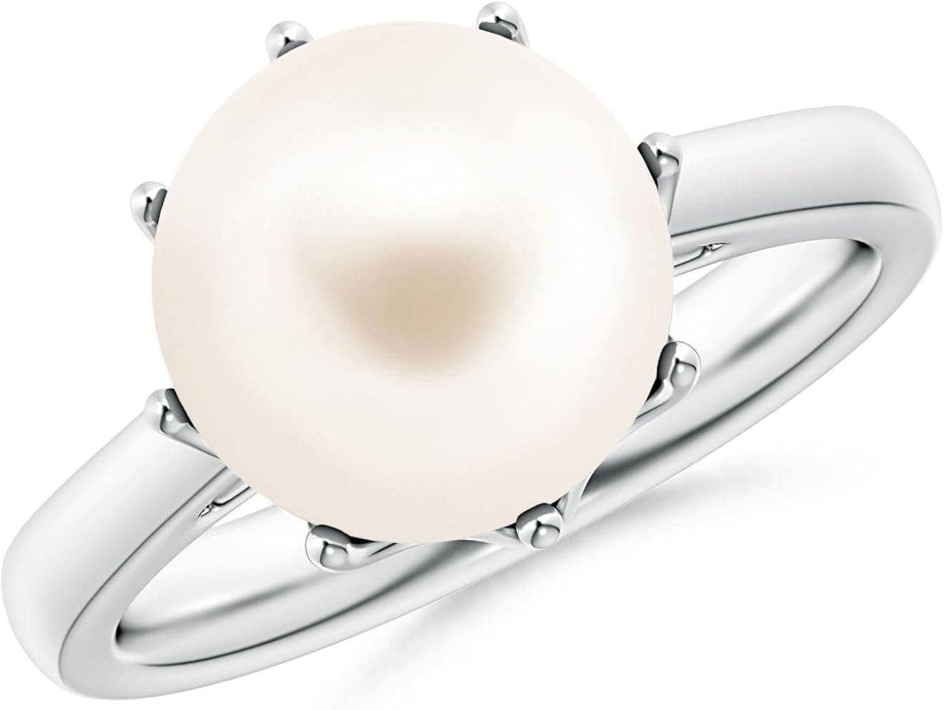 Angara Freshwater Cultured Pearl Solitaire Ring for Women in Sterling Silver / 14K Solid Gold | B... | Amazon (US)