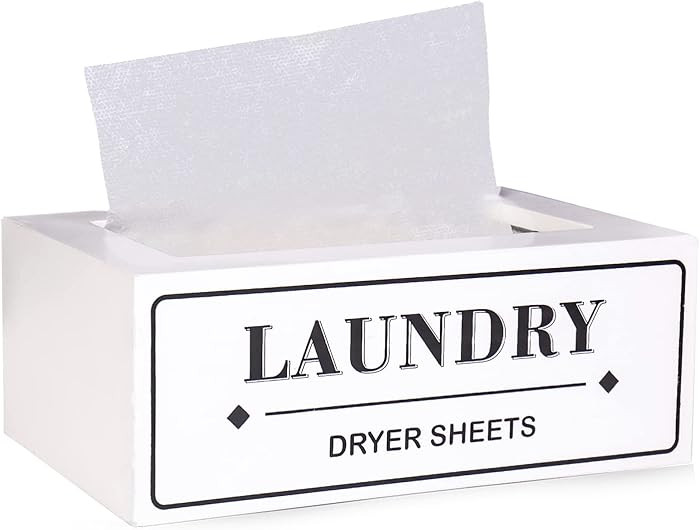 Dryer Sheet Holder Dispenser Container, Space Saving Laundry Room Organization and Storage, Farmh... | Amazon (US)