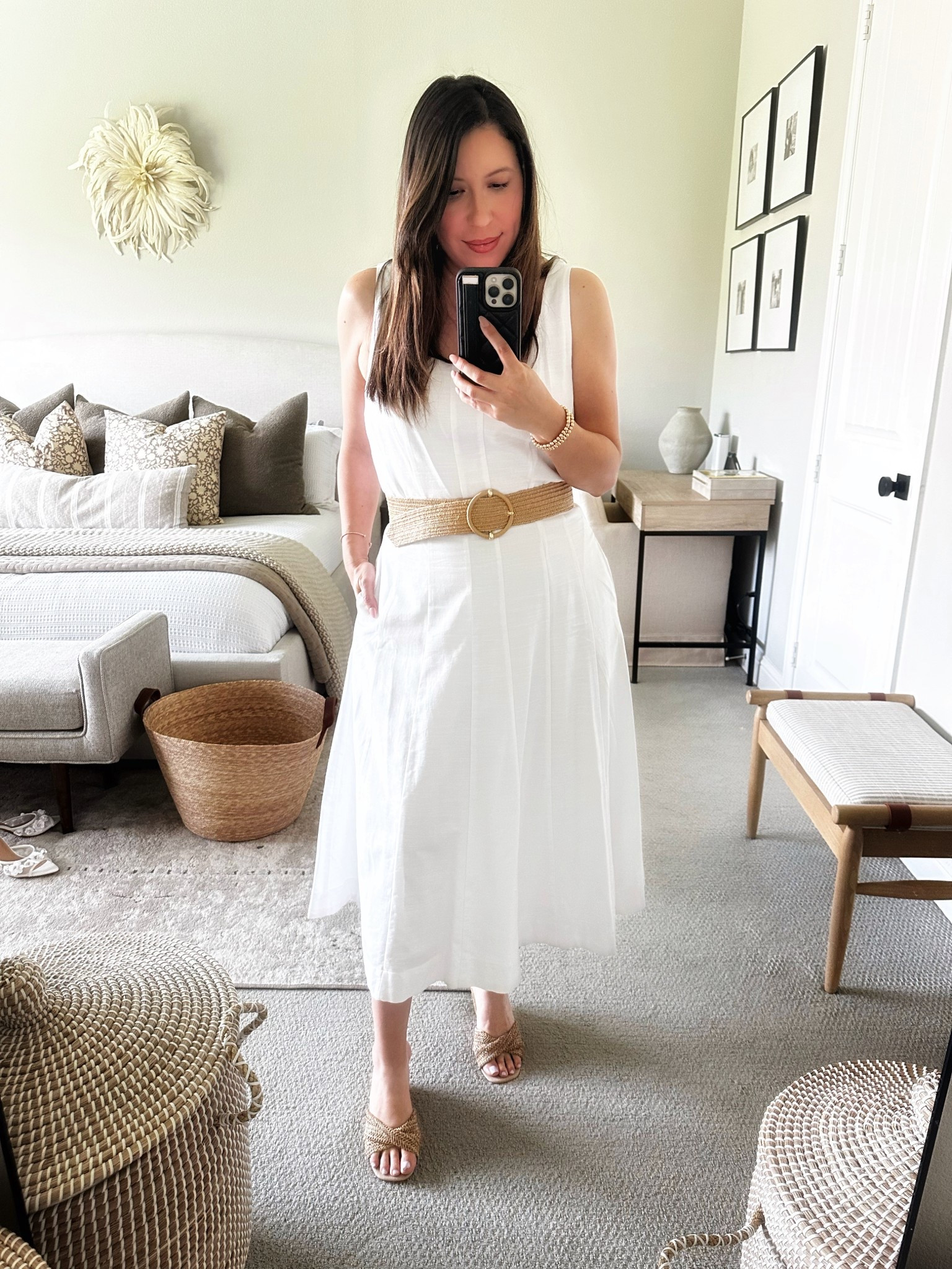 SALE ALERT! 🚨 if you’re looking for a nice white dress for summer, I love the corset fit of this one. It’s a nice fabric, stretchy and it has a liner and pockets. Comes in a bunch of different colors. Also this is my go to belt for summer. 🤍

#LTKStyleTip #LTKMidsize