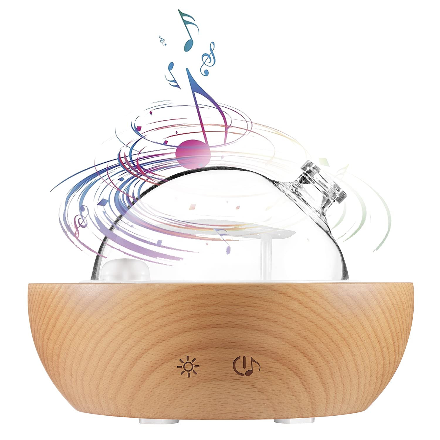 Glass Essential Oil Diffuser,Real Wood Base,Bluetooth Speaker,2023 Upgrade Aromatherapy Diffuser,... | Amazon (US)