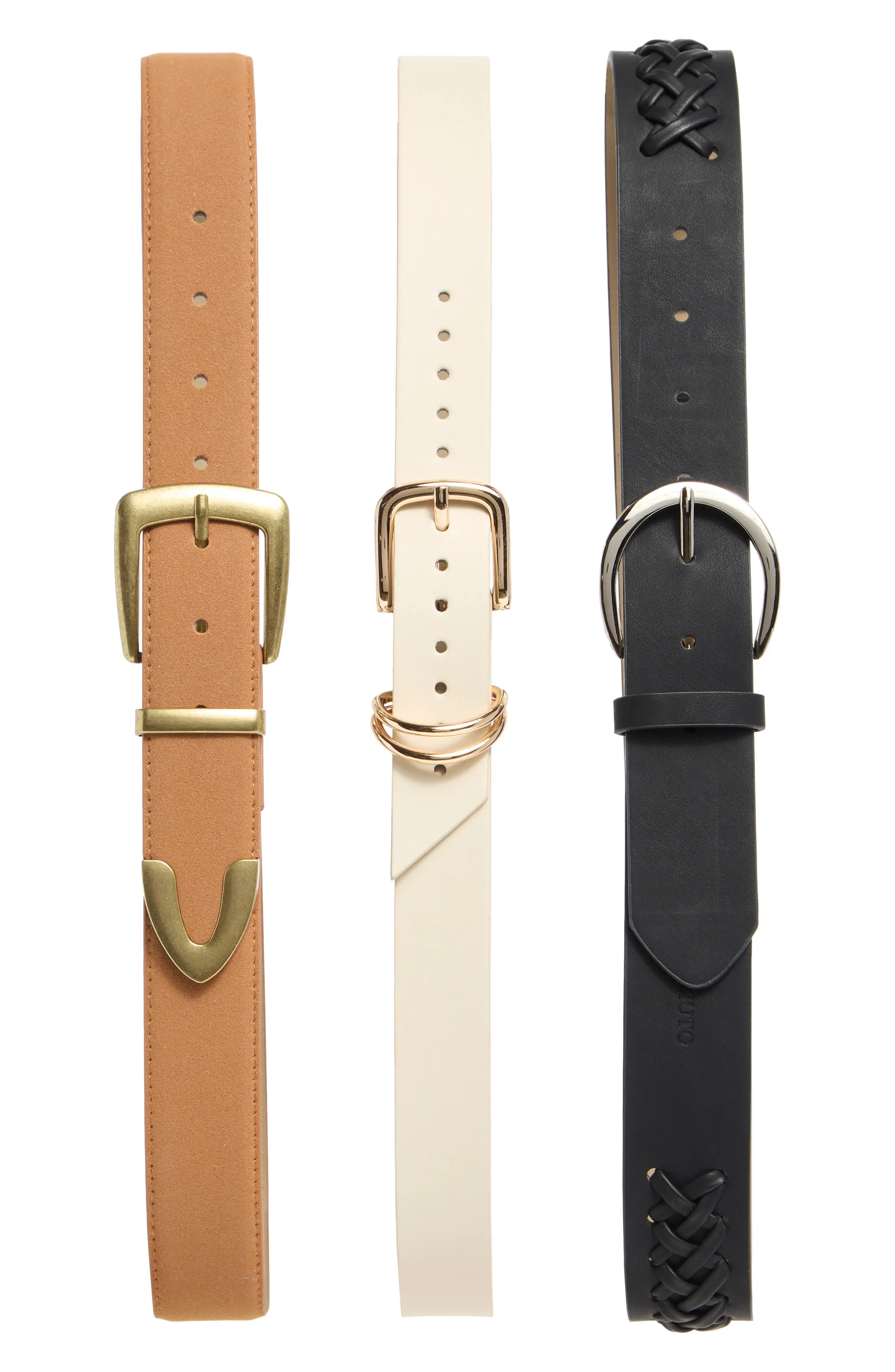 Vince Camuto 3-for-1 Buckle Belt Set in Whiskey at Nordstrom Rack, Size X-Large | Nordstrom Rack
