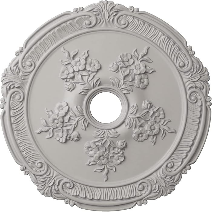 Ekena Millwork CM26ATUWF Attica with Rose Ceiling Medallion, Ultra Pure White, 26"OD x 3 3/4"ID x... | Amazon (US)