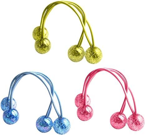 3 Pairs Acrylic Butterfly Ball Hair Circle Elastic Hair Bands Handmade Women Barrette Girls Hair ... | Amazon (US)