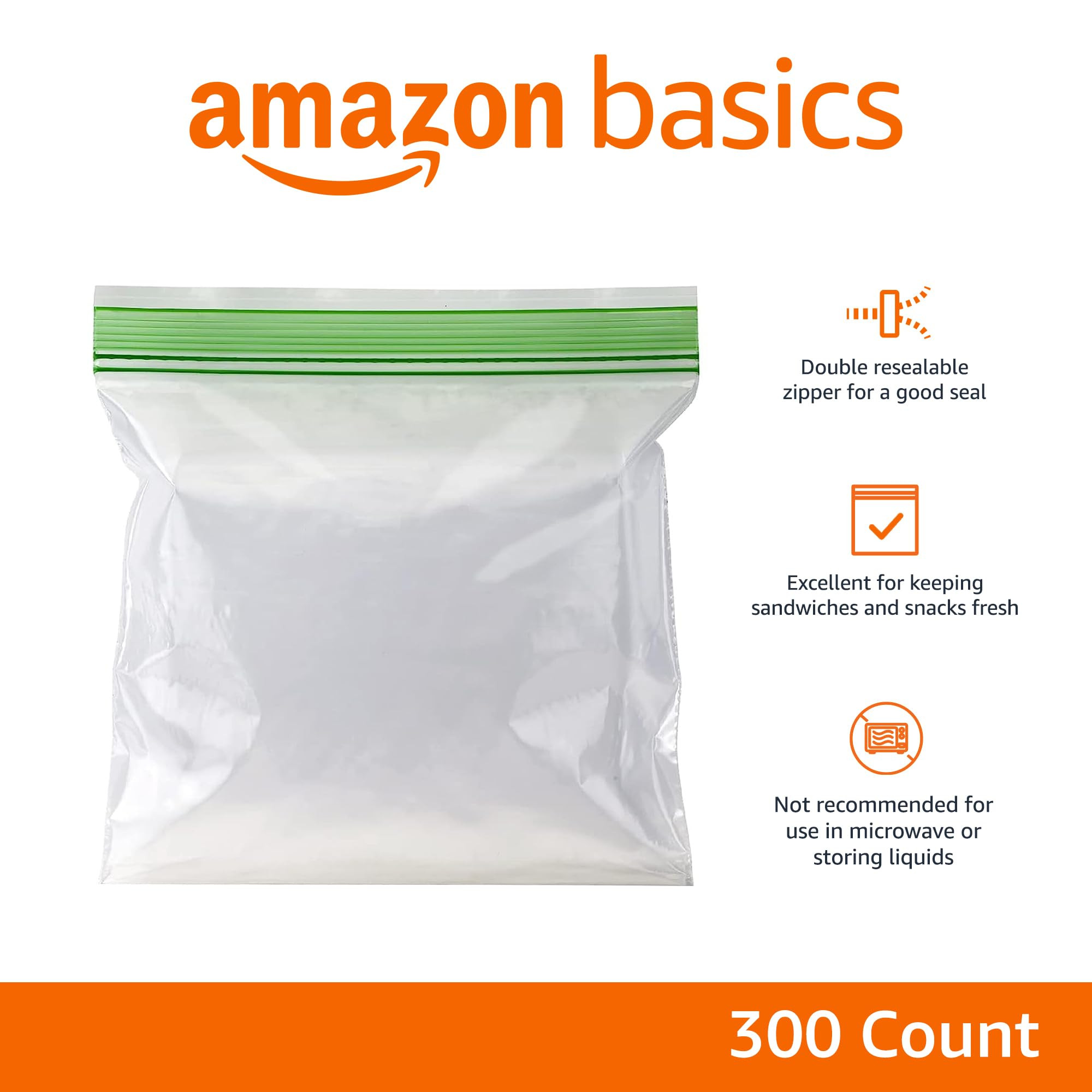 Amazon Basics Sandwich Storage Bags, 300 Count | Amazon (US)