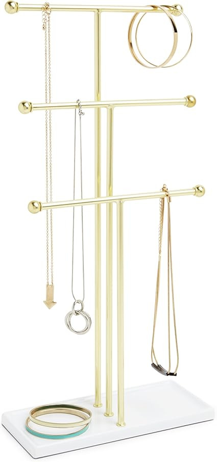 Umbra Trigem Hanging Jewelry Organizer Tiered Tabletop Countertop Free Standing Necklace Holder D... | Amazon (US)