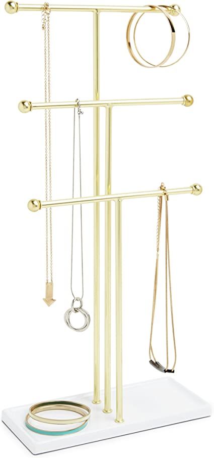 Umbra Trigem Hanging Jewelry Organizer Tiered Tabletop Countertop Free Standing Necklace Holder D... | Amazon (US)