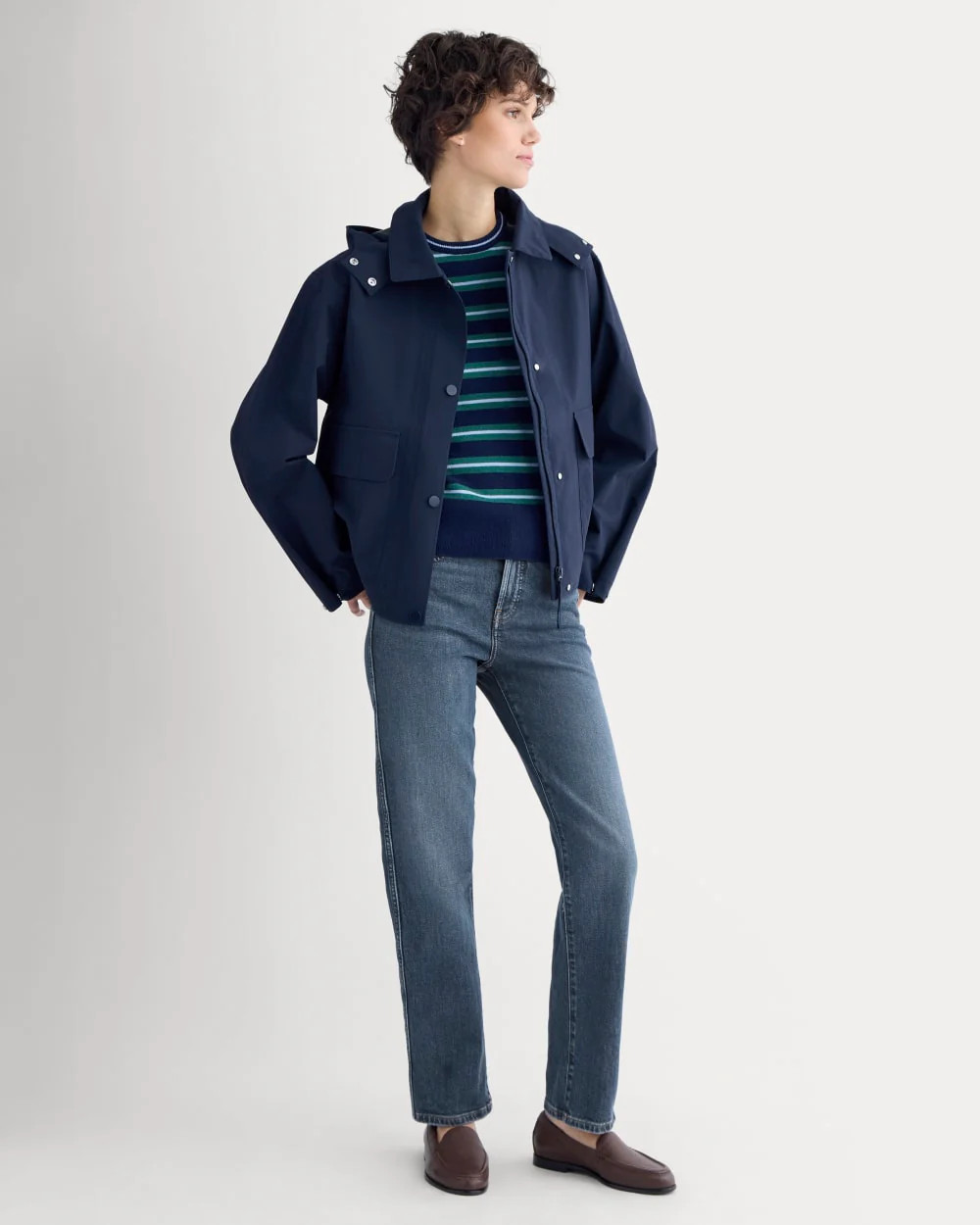 Re:Cycled Nylon Barrel Jacket | Deep Navy | Everlane