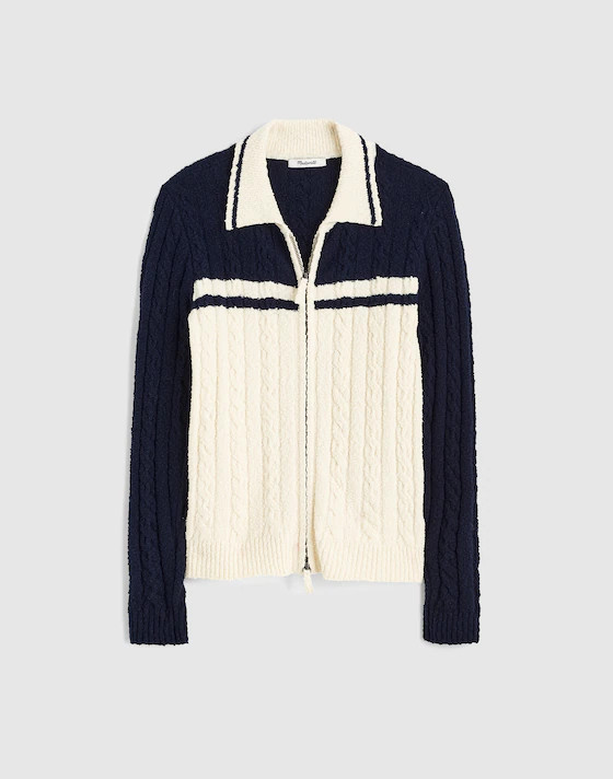Cable-Knit Zip Cardigan | Madewell