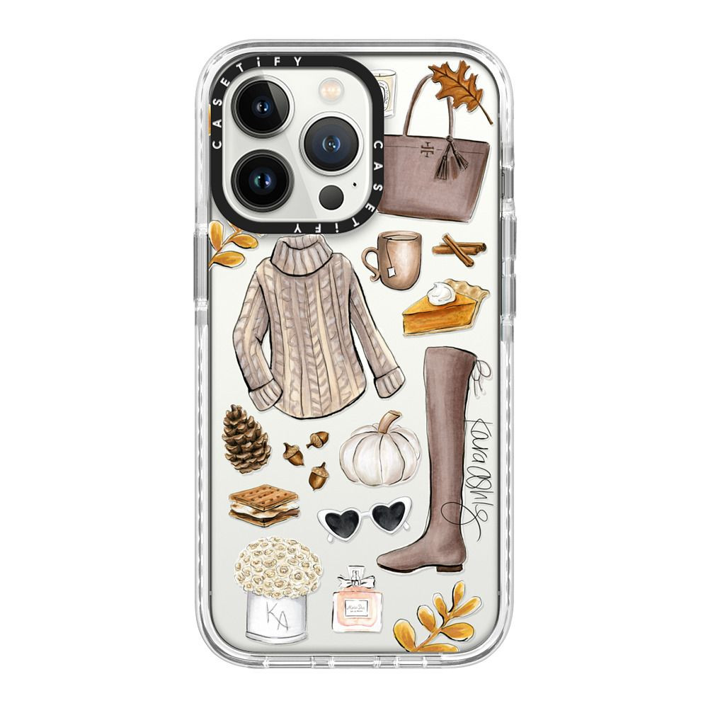 Cozy Fall Neutrals - Fashion Collage Illustration by Kara Ashley | Casetify