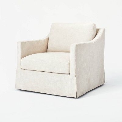 Vivian Park Slipcover Swivel Chair Cream - Threshold™ designed with Studio McGee | Target