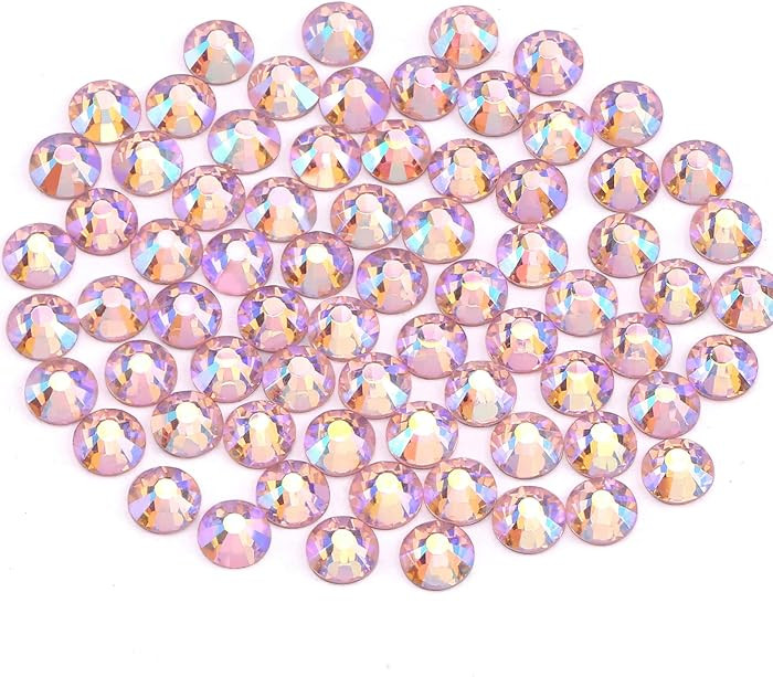 Pink AB Rhinestones Glass Rhinestone for Crafts Flatback Crystals Gems and Rhinestones for Nails ... | Amazon (US)
