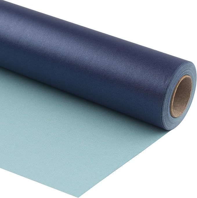 RUSPEPA Navy Matte Wrapping Paper - 81.5 Sq Ft - Solid Color Pearly - Lustre Paper Perfect for We... | Amazon (US)