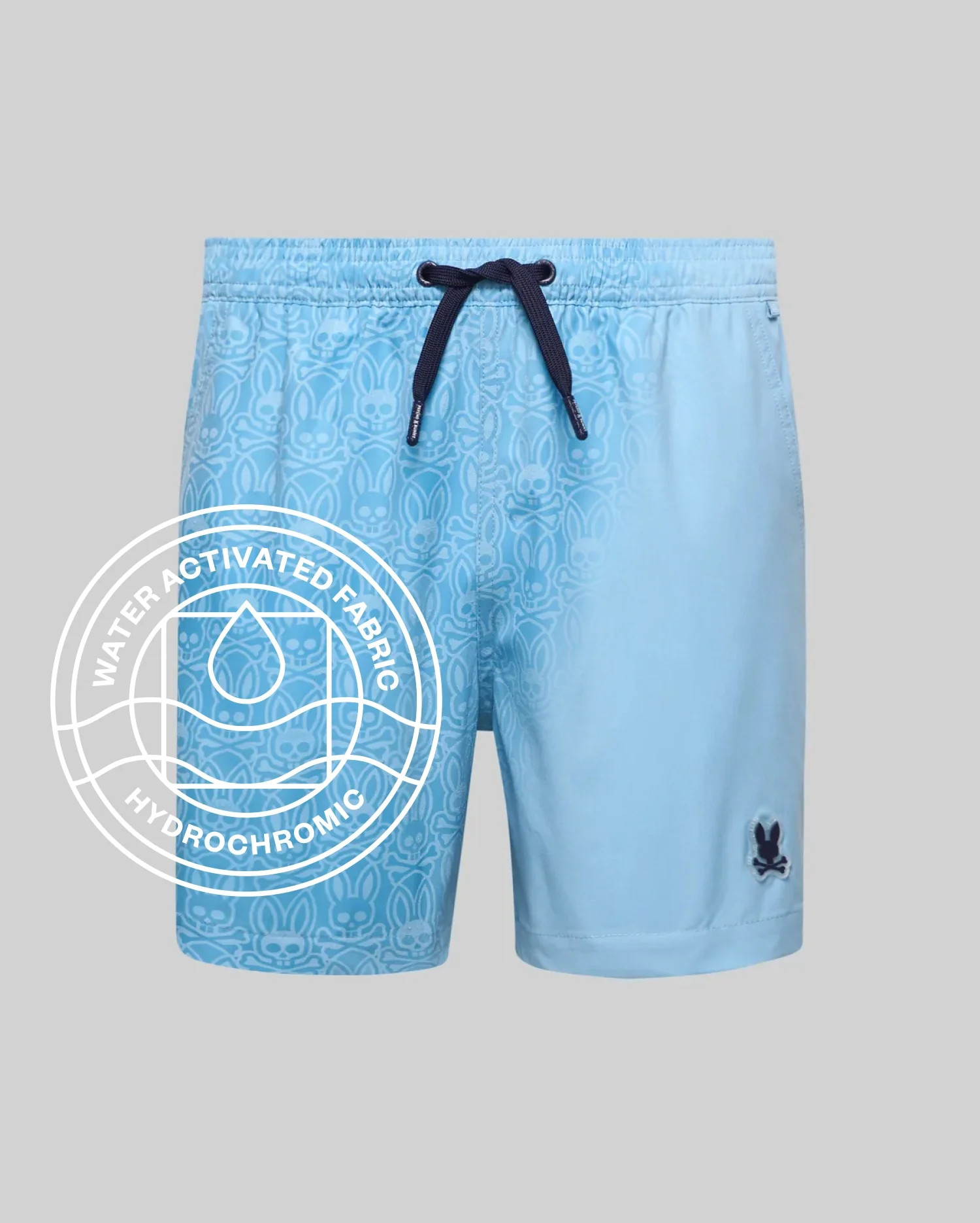 Kids Samos Hydrochromic Printed Swim Trunk 2 3/4"- 5 1/4" 407 GLACIER LAKE / 4T | Psycho Bunny (US)