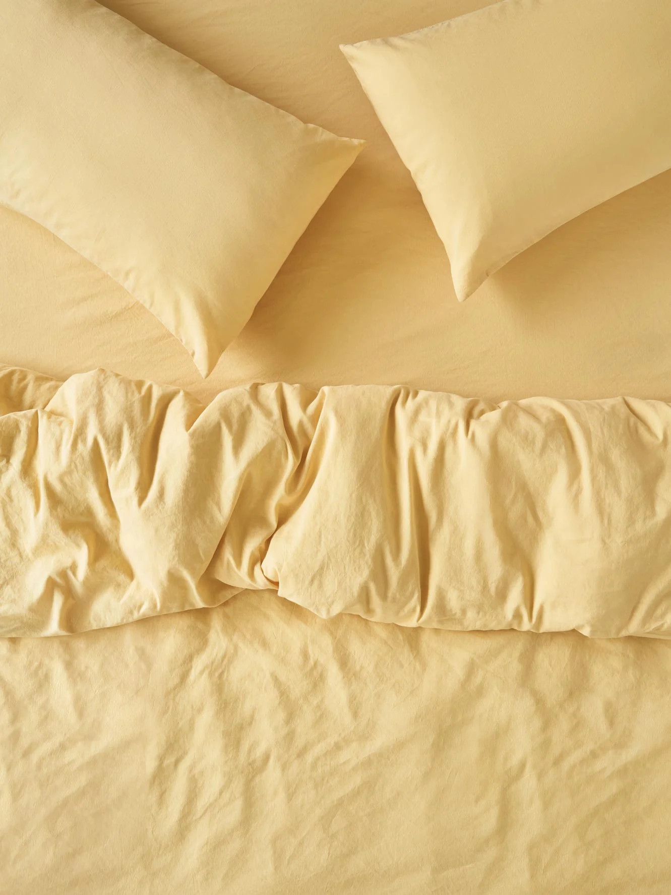 Butter Yellow Linen Blend Duvet Cover | Piglet