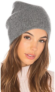 White + Warren Cashmere Plush Rib Beanie in Grey Heather from Revolve.com | Revolve Clothing (Global)