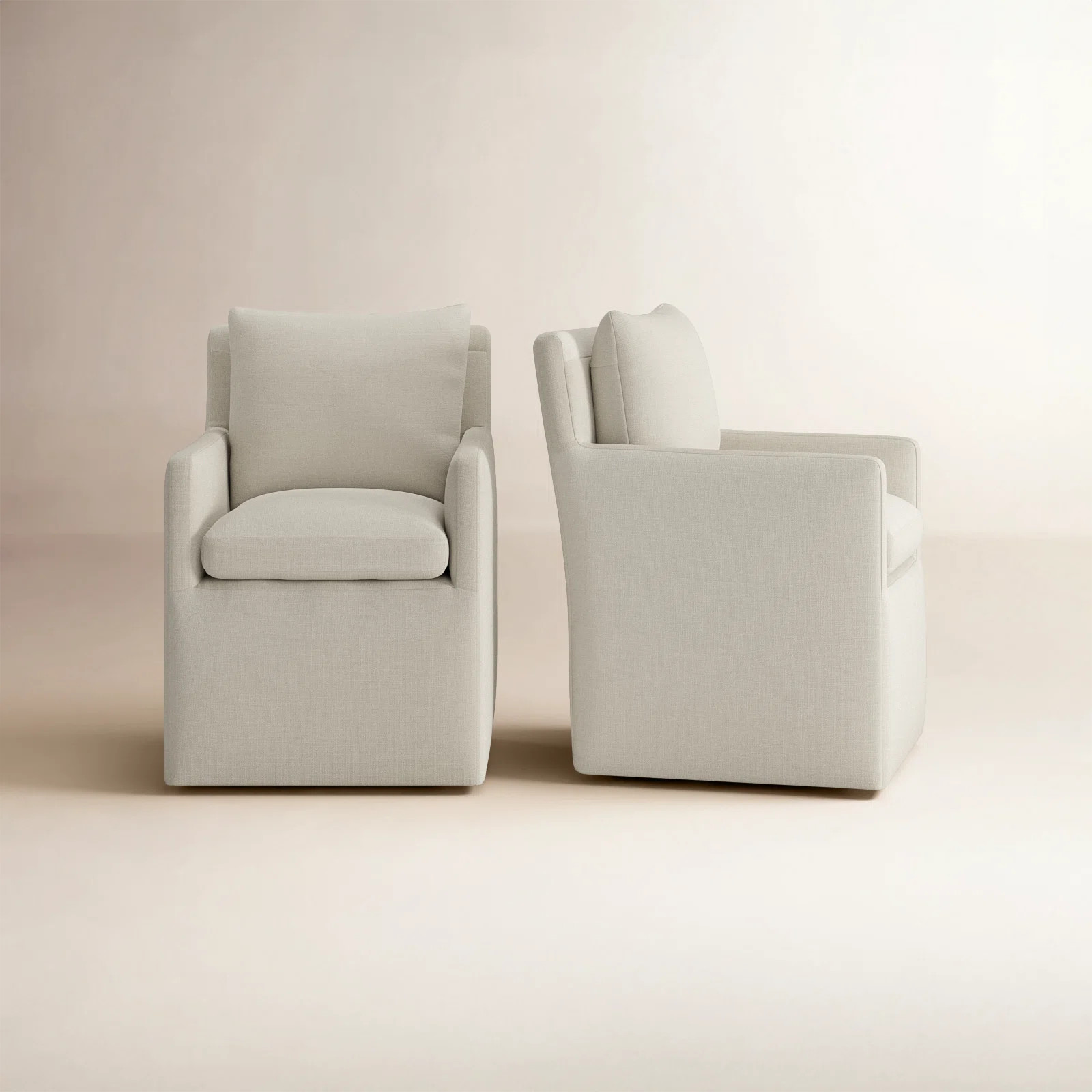 Alayaa Performance Upholstered Armchair with Casters (Set of 2) | Wayfair North America