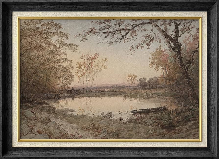 SIGNFORD Premium Framed Wall Art Print Country Farmhouse Forest Lake Nature Wilderness Fine Art F... | Amazon (US)