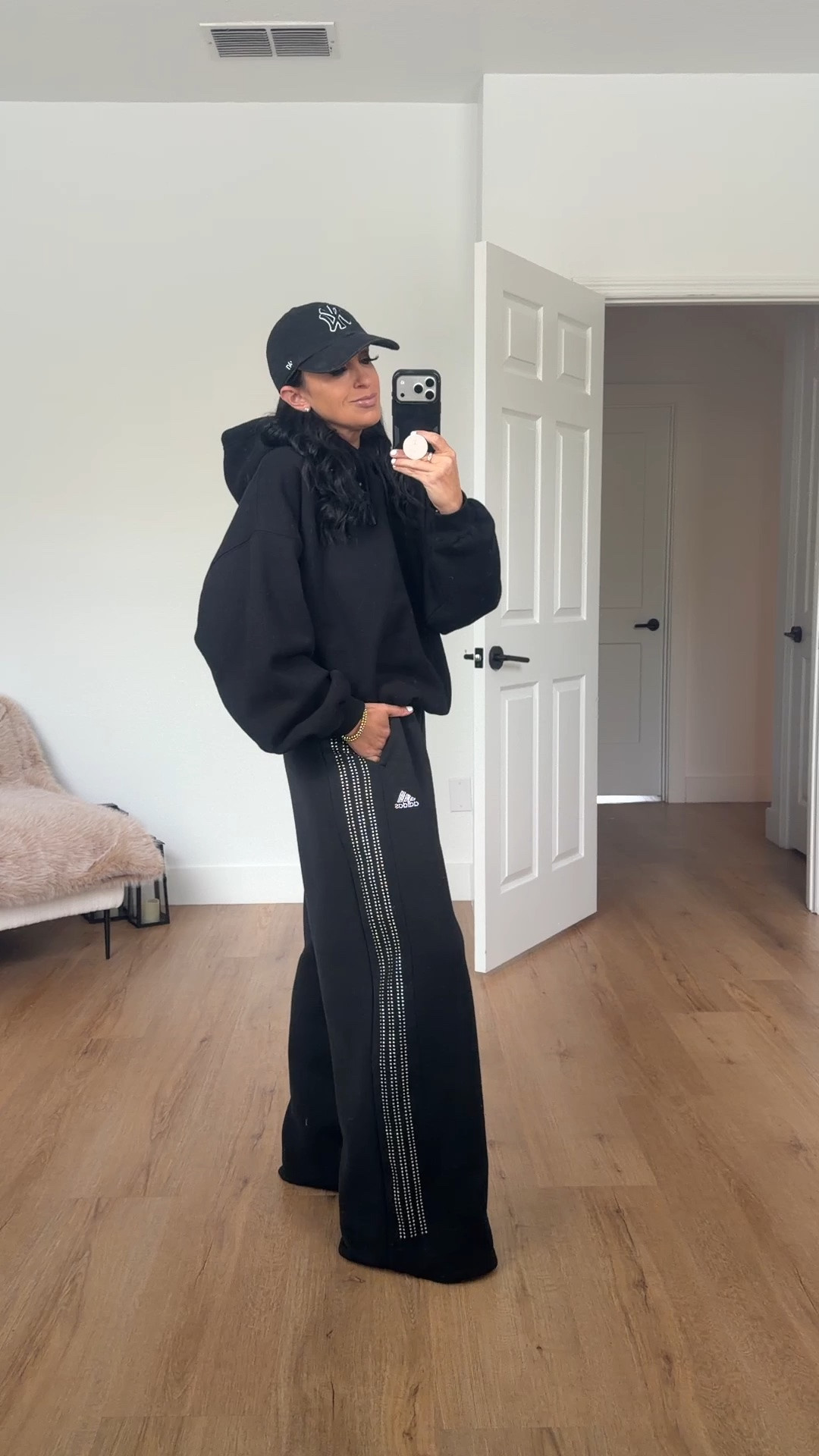 Adidas rhinestone sweatpants Now 20% off