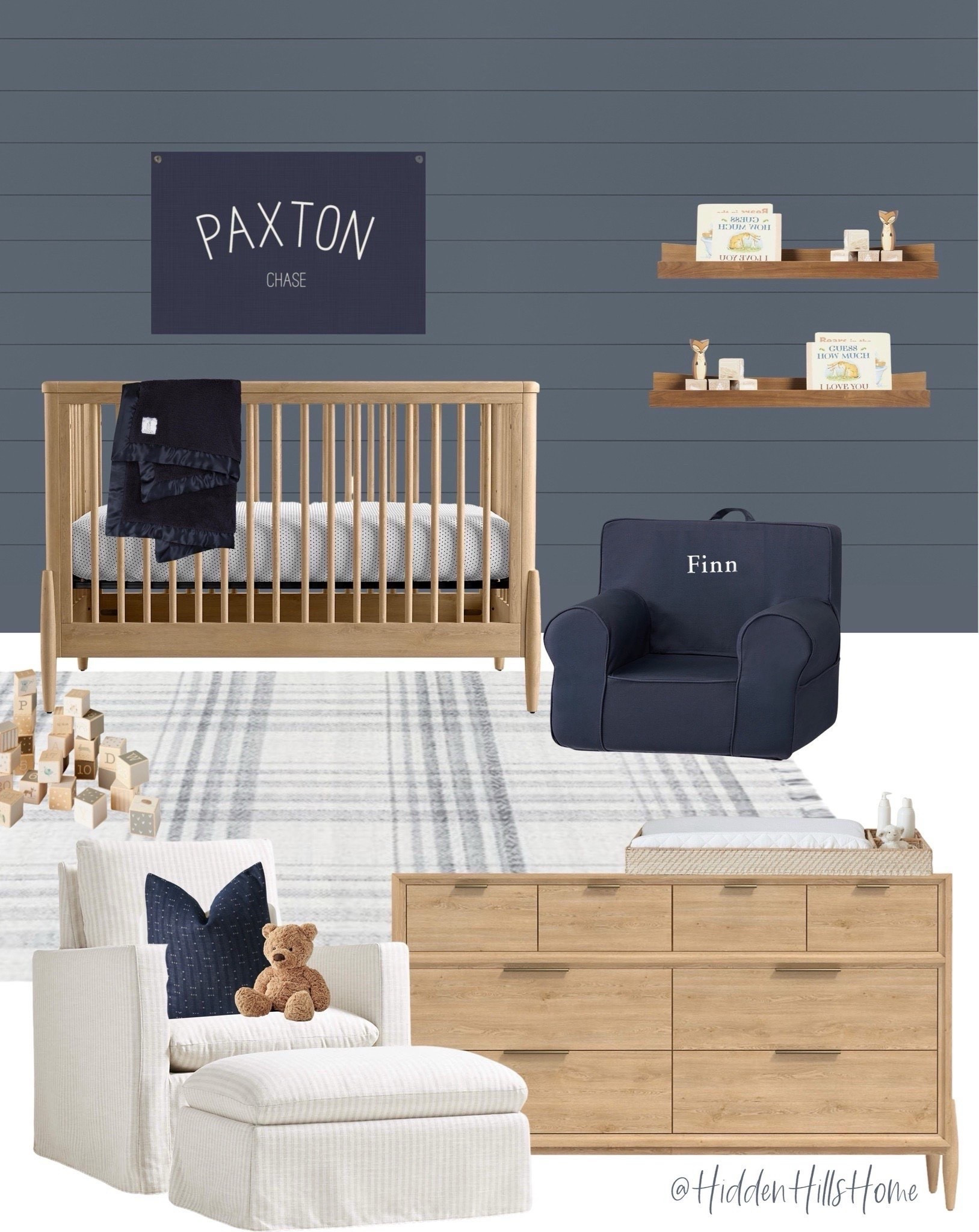 Boys nursery mood board, baby boys nursery, baby boys room design, baby room mood board, modern classic nursery mood board #babyroom