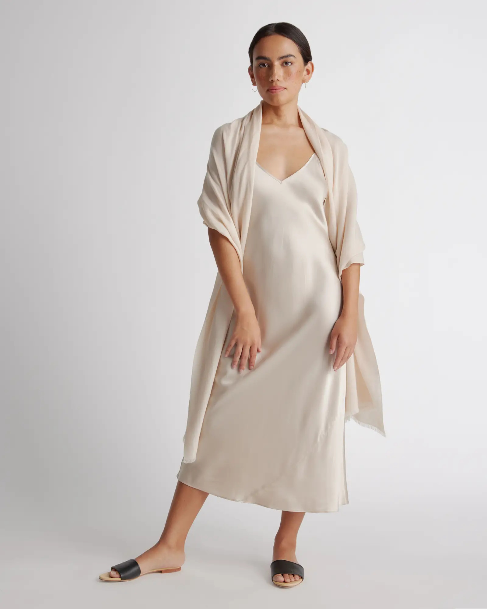 Featherweight Cashmere Silk Frayed Edge Scarf | Quince