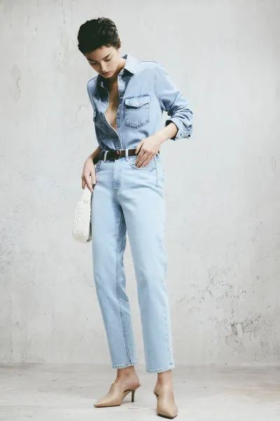 Slim Straight High Ankle Jeans - Denim blue - Ladies | H&M US | H&M (US + CA)