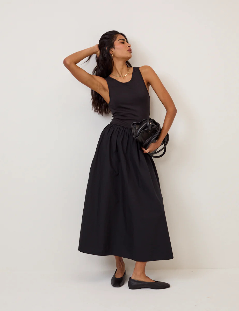 Black Sleeveless Vera Midi Dress | Nobody's Child