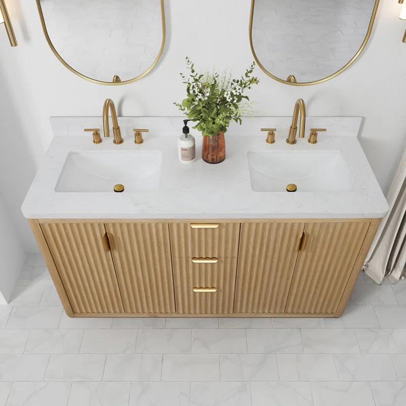 Albertjames 60'' Double Bathroom Vanity with Cultured Marble Top | Wayfair North America