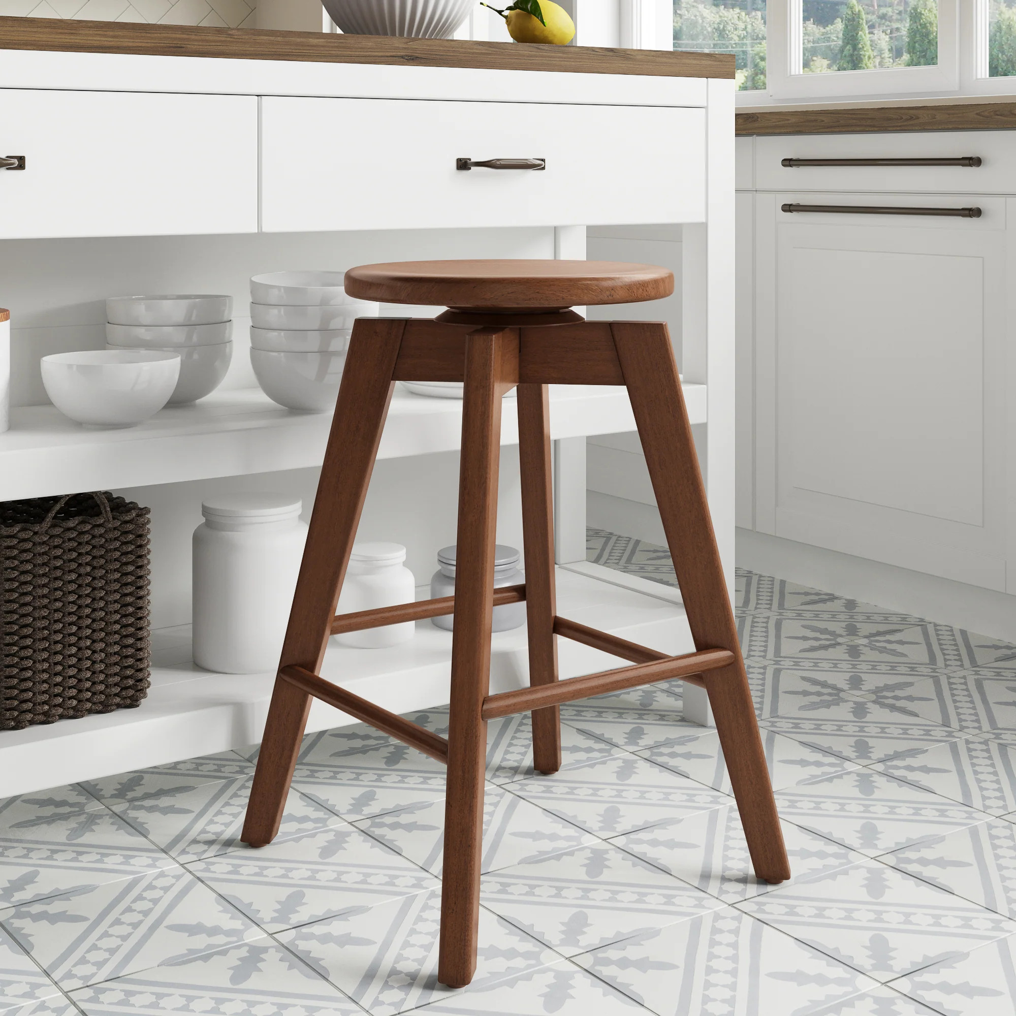 Wood Swivel Counter Height Bar Stool | Nathan James