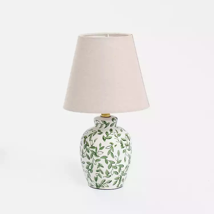 Green Floral Ceramic Table Lamp | Kirklands