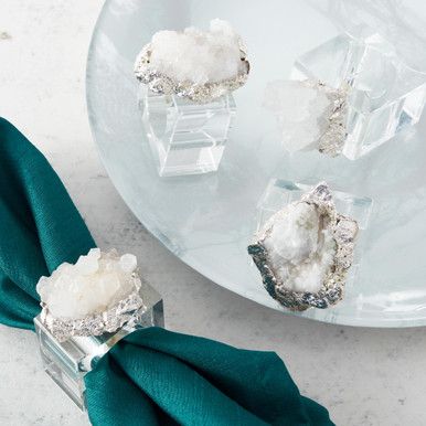 Geode Napkin Ring - Set of 4 dining finds dining essentials dining room decor home decor finds | Z Gallerie