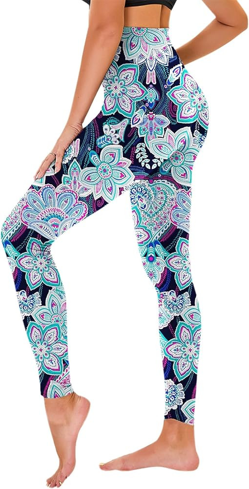 High Waisted Leggings for Women - No See Through Tummy Control Cycling Workout Yoga Pants with Po... | Amazon (US)