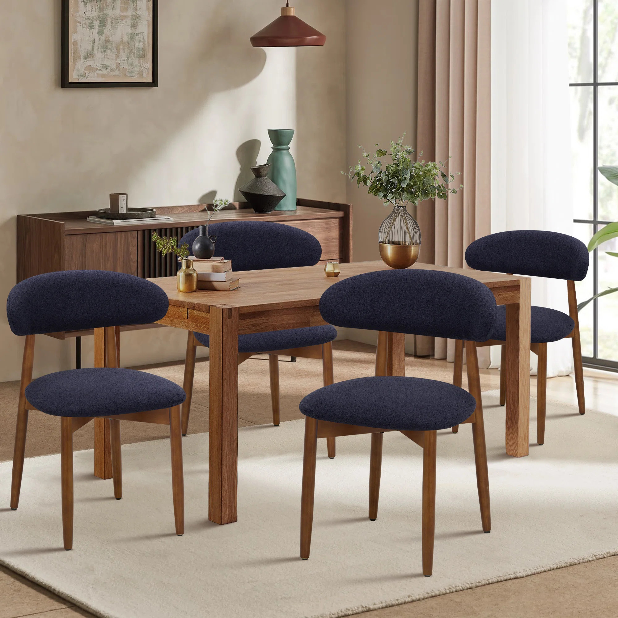 Upholstered Solid Wood Side Chair Dining Chairs (Set of 4) | Wayfair North America