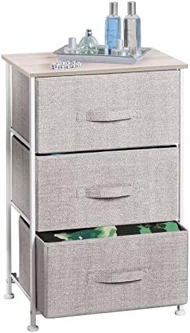 mDesign Fabric 3-Drawer Storage Organizer Unit for Closet, Bedroom, Entryway - Linen | Amazon (CA)