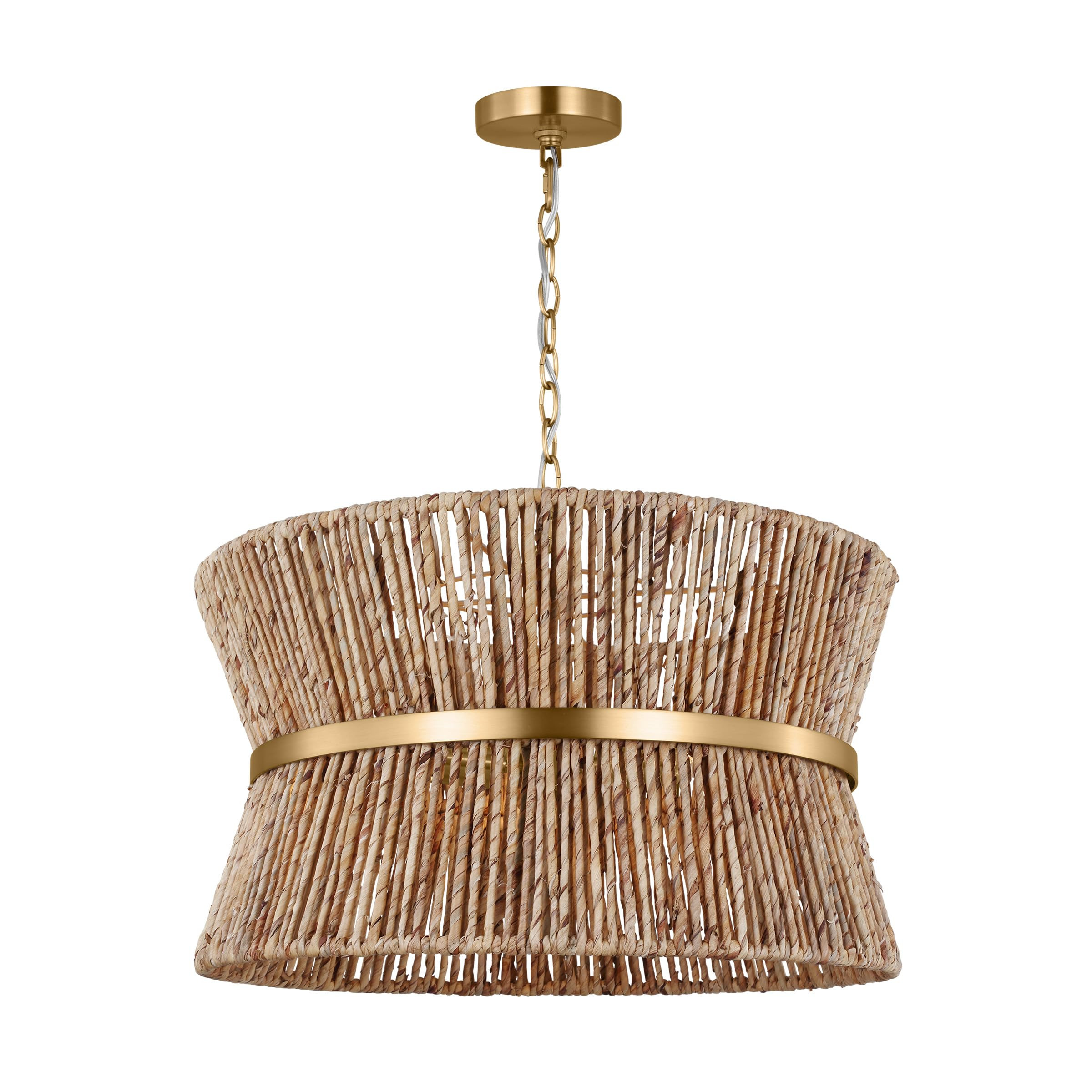 Hand Woven Boho Pendant Light Coastal Mini Modern Chandelier Adjustable Transitional Minimalist Pendant Lighting Fixtures for Kitchen Island Dining Room, White, Dia 12.2”, UL Listed | Amazon (US)